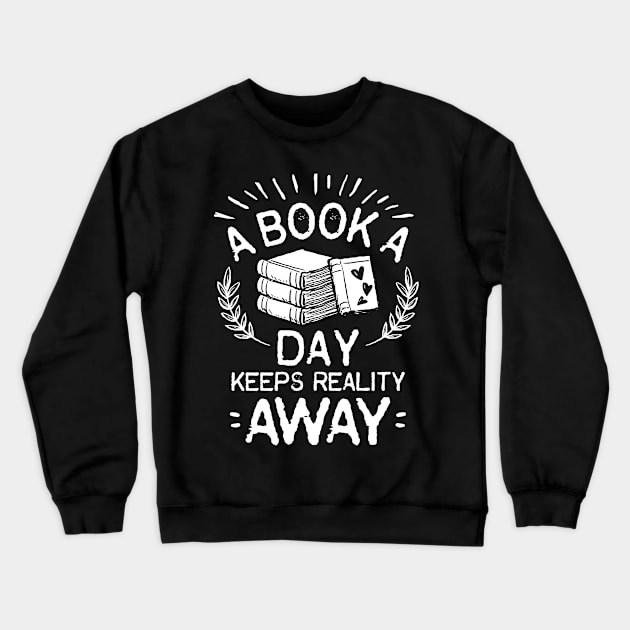 Reader Reading Book Books Librarian Library Gift Crewneck Sweatshirt by Krautshirts